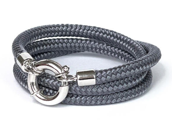 Classic Rope ❤︎ wikkelarmband - zilver - touw