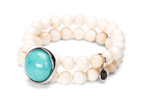 Elegant Beads ❤︎ kralen armband - zilver - half edelsteen