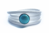 Elegant Rope ❤︎ wikkelarmband - zilver - touw - steen
