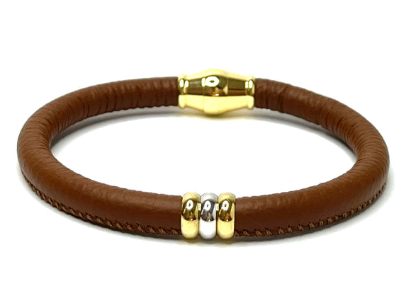 Single Ladies Gold ❤︎ single armband - goldplated - bedeltjes - leer