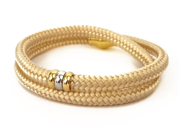 Basic Rope ❤︎ wikkelarmband - zilver - bedels - touw
